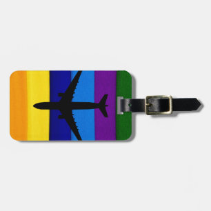 Étiquette À Bagage Étiquette lumineuse de bagage d'avion de rayures
