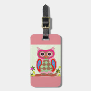 Étiquette À Bagage Étiquette mignonne de bagage de hibou