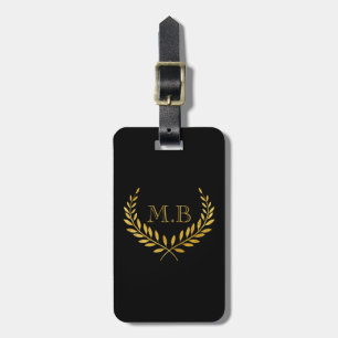Étiquette À Bagage Étiquette moderne de bagage de monogramme avec le