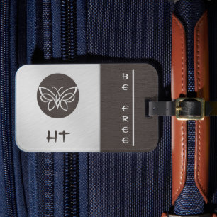 Étiquette À Bagage Étiquette Monogramme Papillon Linge Regarder les b