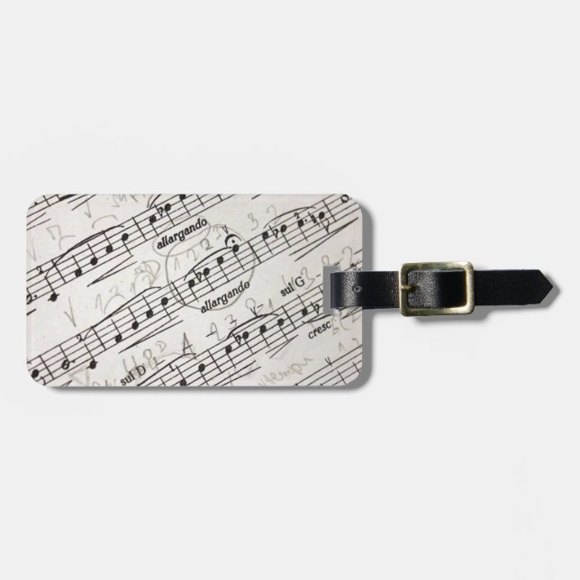 Étiquette À Bagage Étiquette musicale de bagage avec le bracelet en (Devant horizontal)