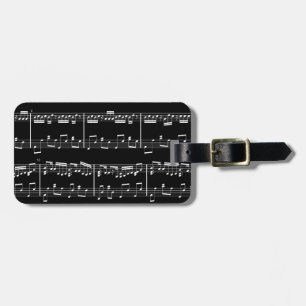 Étiquette À Bagage Étiquette noire de bagage de musique de feuille