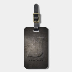 Étiquette À Bagage Étiquette noire en bronze de bagage de monogramme