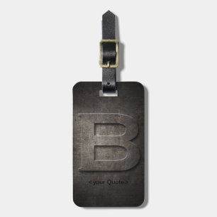 Étiquette À Bagage Étiquette noire en bronze de bagage de monogramme