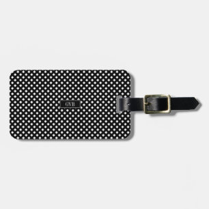 Étiquette À Bagage Étiquette noire et blanche moderne de bagage de