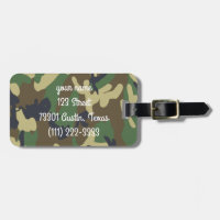 Étiquette personnalisée de bagage de Camo
