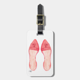 Étiquette À Bagage Étiquette rouge de bagage d'art de chaussure