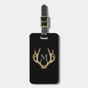 Étiquette À Bagage Étiquette rustique de bagage d'Antler avec le