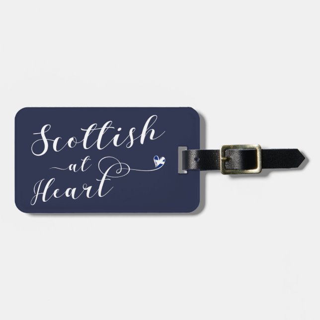 Étiquette À Bagage Étiquette Scottish At Heart Luggage (Devant horizontal)