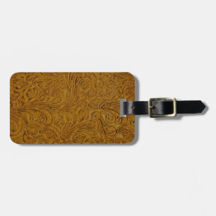 Étiquette À Bagage Étiquette simili cuir de bagage usinée par brun