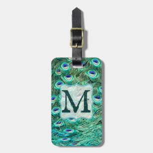 Étiquette À Bagage Étiquette turquoise de bagage de monogramme de Tur
