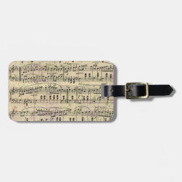 Étiquette À Bagage Étiquette vintage affligée de bagage de musique