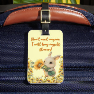 Étiquette À Bagage Etiquettes à bagages   Joli lapin tenant du tourne