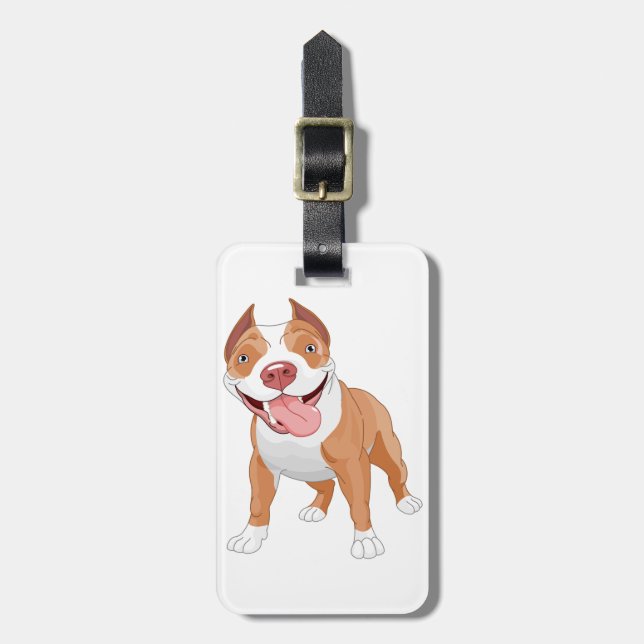 Étiquette À Bagage Étiquettes de bagage de pitbull (Devant Vertical)