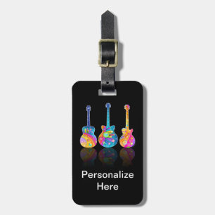 Étiquette À Bagage ÉTIQUETTES de BAGAGE de RÉFLEXIONS de GUITARE de