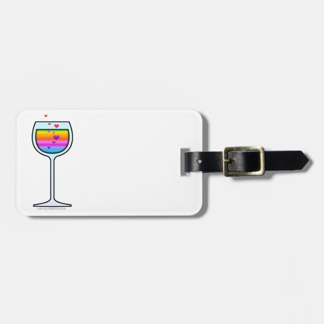 ÉTIQUETTE À BAGAGE ÉTIQUETTES DE BAGAGE EN VERRE DE VIN (Devant horizontal)