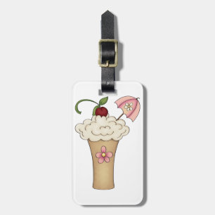Étiquette À Bagage Étiquettes de bagages Milkshake avec un parapluie