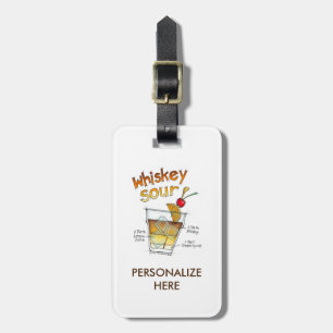 ÉTIQUETTE À BAGAGE ÉTIQUETTES DE BAGAGES - RECETTE DE WHISKEY SOUR CO