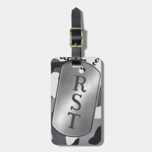 Étiquette À Bagage Étiquettes de chien personnalisées avec monogramme