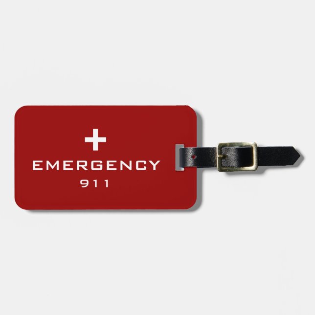 Étiquette À Bagage Étiquettes Médicales d'identification de secours (Devant horizontal)