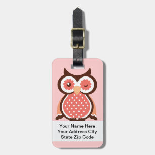 Étiquette À Bagage Étiquettes mignonnes de sac de hibou