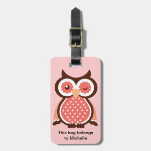 Étiquette À Bagage Étiquettes mignonnes de sac de hibou