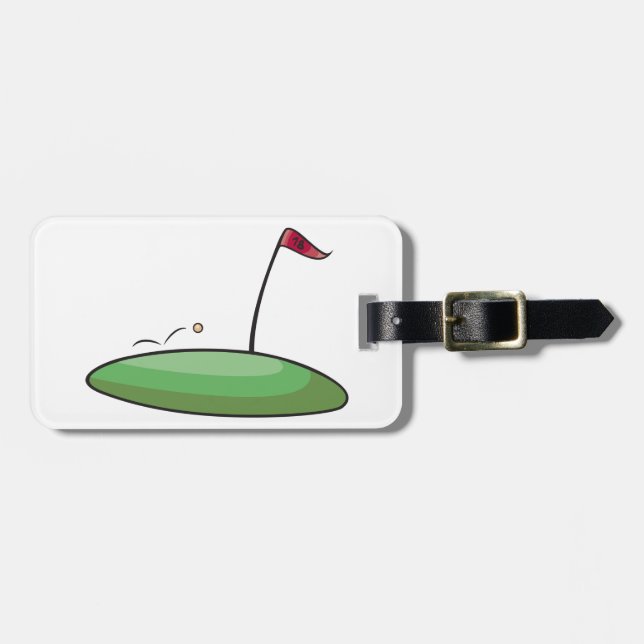 Étiquette À Bagage Étiquettes vertes de bagage de golf (Devant horizontal)