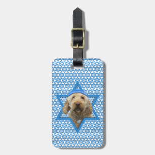 Étiquette À Bagage Étoile de David de Hanoukka - GoldenDoodle
