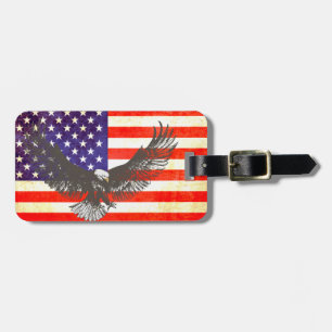 Étiquette À Bagage Étoiles & rayures Amérique drapeau & aigle étiquet