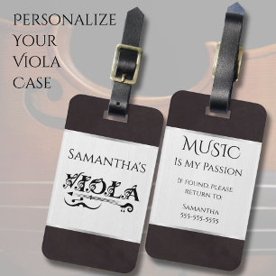 Étiquette À Bagage Étui d'instrument de musicien pour alto noir et bl