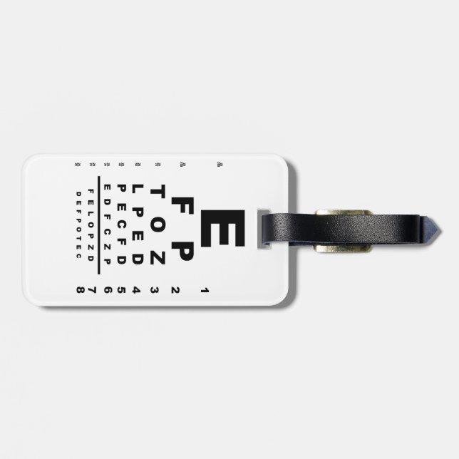 Étiquette À Bagage Examen du graphique de test des yeux (Dos horizontal)