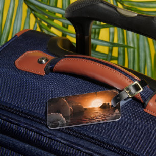 Étiquette À Bagage Exoplanet Trappist-1f De Son Côté Nocturne Icy.