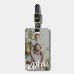 Étiquette À Bagage Explorer une photo personnalisée
