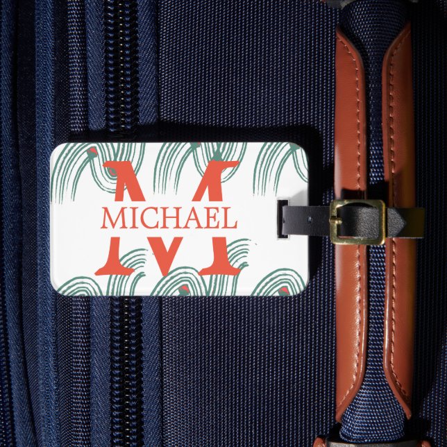 Étiquette À Bagage extérieur Voyageur monogrammed personnaliser Bagag (Insitu Rectoal 4)