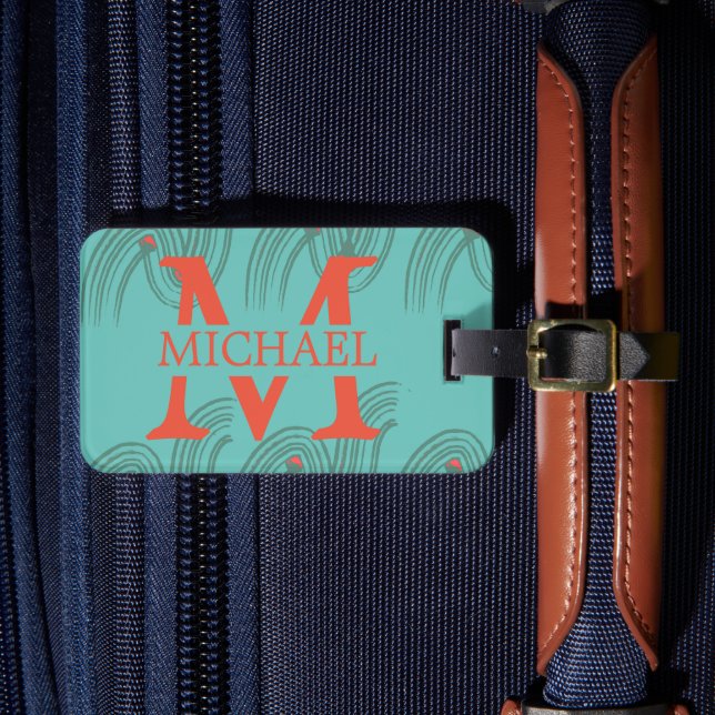 Étiquette À Bagage extérieur Voyageur monogrammed personnaliser perso (Insitu Rectoal 4)