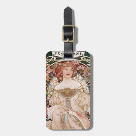 Étiquette À Bagage F. Champenois Imprimeur-Editeur d'Alphonse Mucha