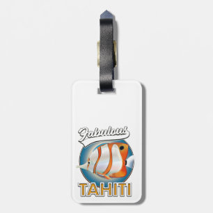 Étiquette À Bagage fabuleux logo rétro Tahiti