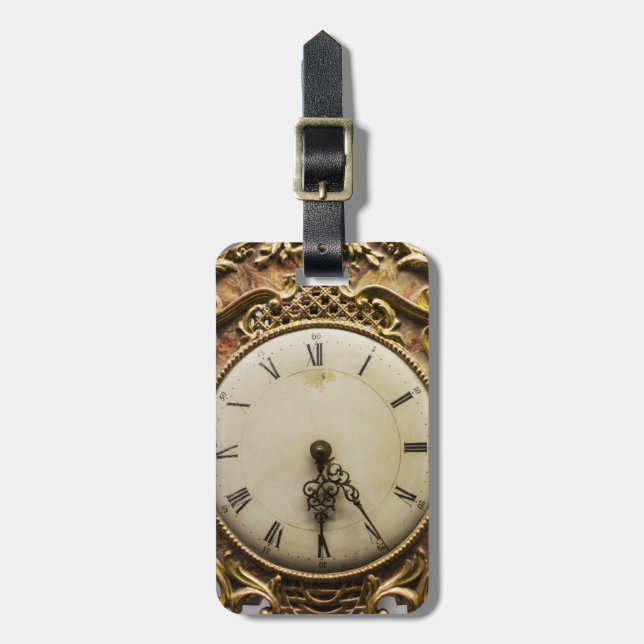 Étiquette À Bagage Face d'horloge du XIXe siècle, Allemagne (Devant Vertical)