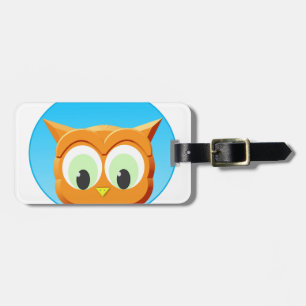Étiquette À Bagage Face D'Une Petite Chouette