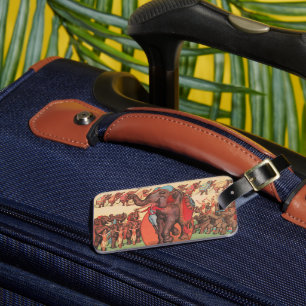 Étiquette À Bagage Faire Des Éléphants Avec Des Femmes Et Des Formate