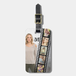 Étiquette À Bagage Faites à votre propre portrait supérieur le rétro