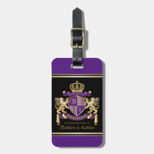 Étiquette À Bagage Faites votre propre blason Monogramme de couronne