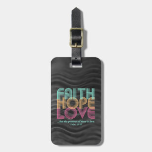 Étiquette À Bagage Faith Hope Love Christian Bible Verse Retro
