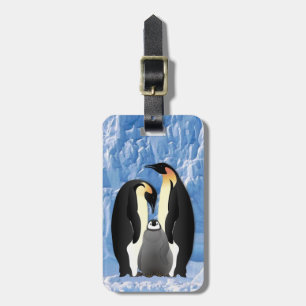 Étiquette À Bagage famille de pingouin