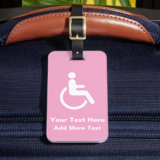 Étiquette À Bagage Fauteuil roulant rose – Sensibilisation à l'access