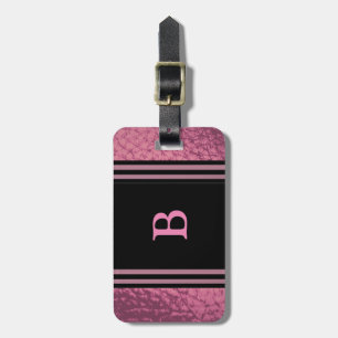 Étiquette À Bagage Faux cuir rose et noir