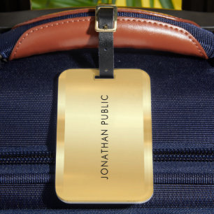 Étiquette À Bagage Faux Gold Glamor tendance Modèle moderne élégant 