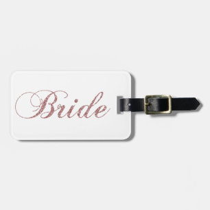Étiquette À Bagage Faux Pink Sparkles Bride