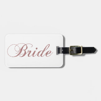 Étiquette À Bagage Faux Pink Sparkles Bride