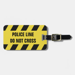 Étiquette À Bagage Faux Police Line étiquette de bagage texte personn